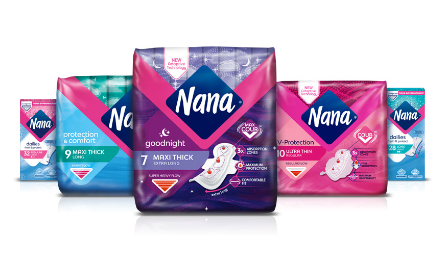 Nana products with shadows on a transparent background - Nana
